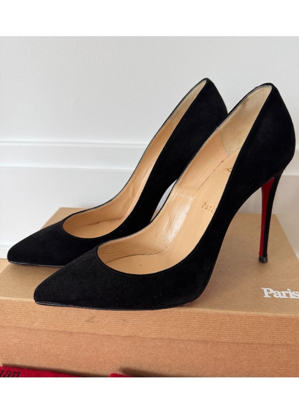 Christian Louboutin Pigalle Follies 100 Black Suede Size 39.5